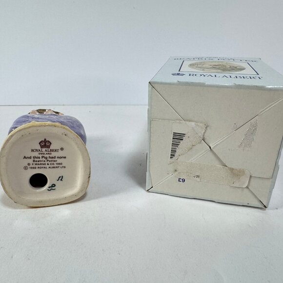 Royal Albert England Beatrix Potter "And This Little Pig Had None" Figurine 1992 - Picture 2 of 7